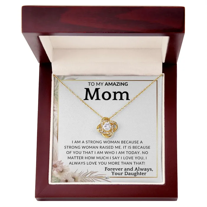 Necklaces ShineOn Fulfillment Gift for Mom A Strong Woman To Mother From Daughter Beautiful Womens Pendant Necklace Great For Mothers Day Christmas or Her Birthday