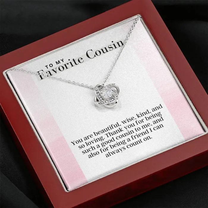Necklaces ShineOn Fulfillment To My Favorite Cousin Love Knot Pendant Necklace The Perfect Gift For Female Cousin
