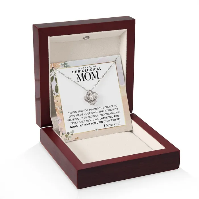 Necklaces Unbiological Mom Gift Thank You Present for Stepmom Bonus Mom Second Mom Unbiological Mom or Other Mom Great For Mothers Day Christmas Her Birthday Or As An Encouragement Gift ShineOn Fulfillment