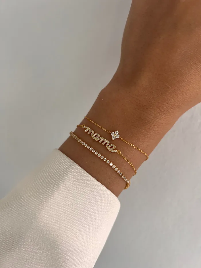 pau jewelry Bracelets Flower pave bracelet