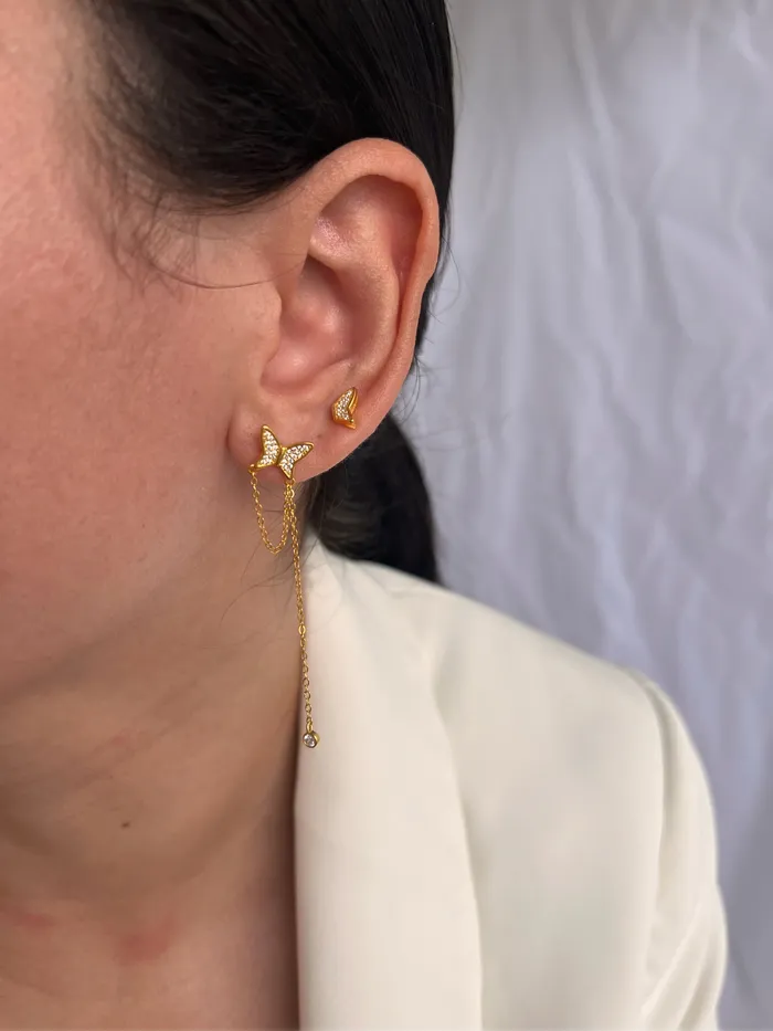 pau jewelry Earrings butterfly tassel stud earrings pau jewelry Earrings butterfly tassel stud earrings