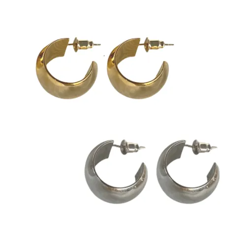 pau jewelry Earrings Chunky wide halfhoop earrings