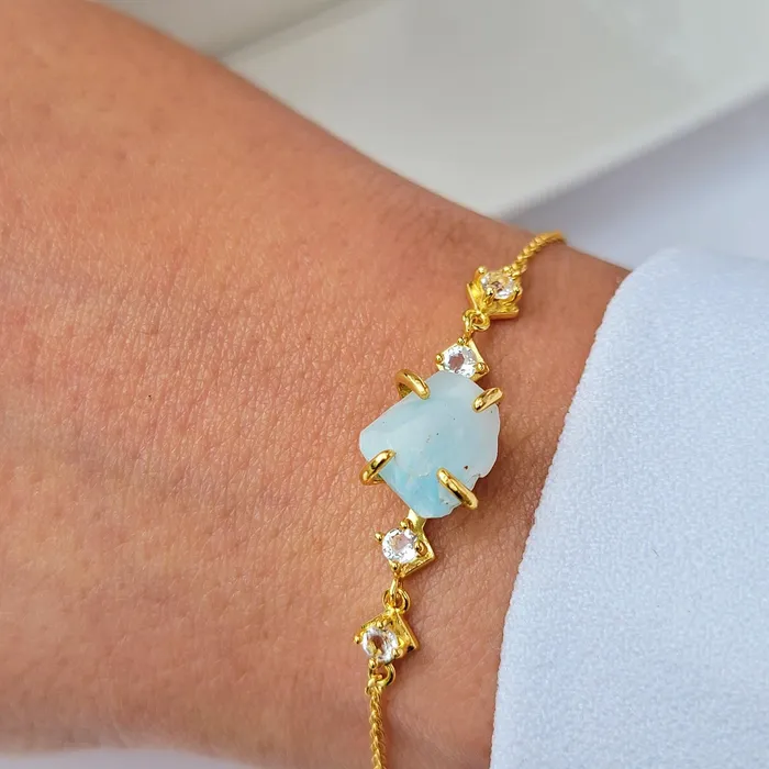 Raw Larimar Chain Bracelet Uniquelan Jewelry Bracelets Raw Larimar Chain Bracelet Uniquelan Jewelry Bracelets