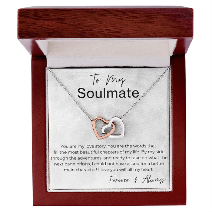 Ready For the Next Page You Are My Love Story Gift for Soulmate Interlocking Heart Pendant Necklace ShineOn Fulfillment Necklaces