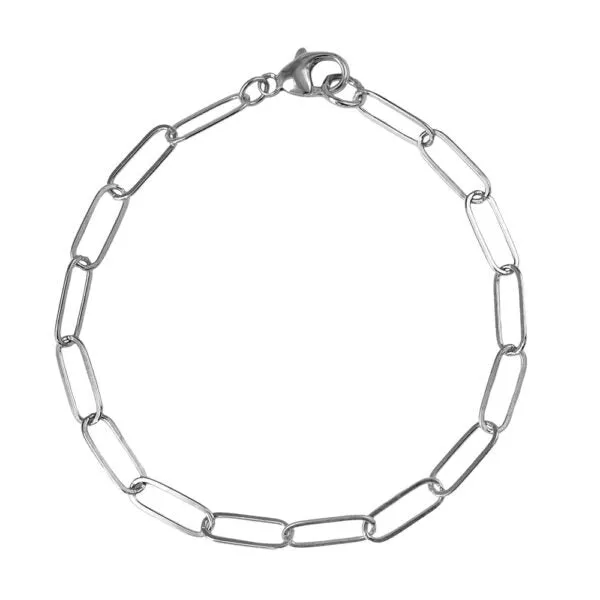 REMBRANDT CHARMS Rings Sterling Silver 7 SemiSolid Charm Paper Clip Chain
