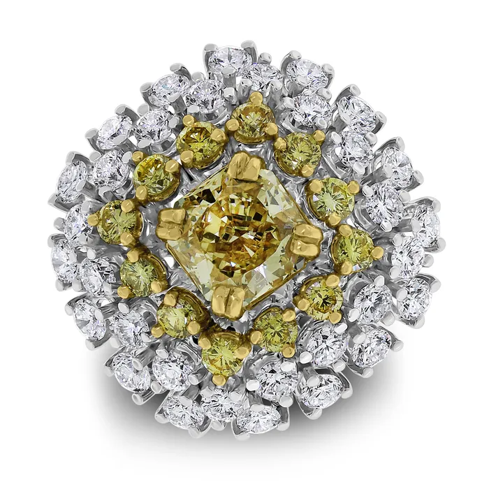 Rings Beauvince Genelia Yellow Diamond Solitaire Cocktail Ring 344 ct Diamonds in Gold
