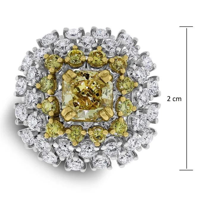 Rings Beauvince Genelia Yellow Diamond Solitaire Cocktail Ring 344 ct Diamonds in Gold