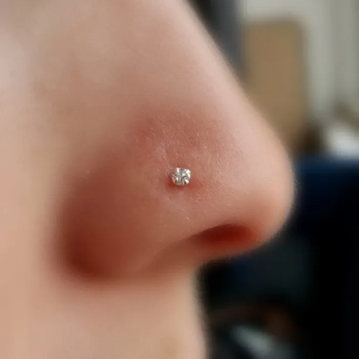 Rings Glitters Sterling Silver Bendable Nose Studs with 2mm CZ
