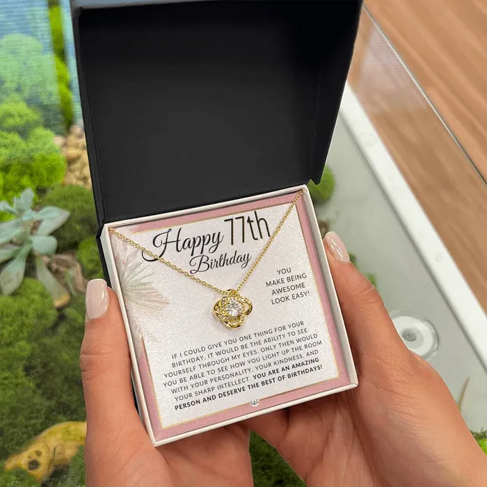 ShineOn Fulfillment Necklaces 77th Birthday Gift For Her Necklace For 77 Year Old Birthday Beautiful Womans Pendant Jewelry Great Birthday Idea For Her