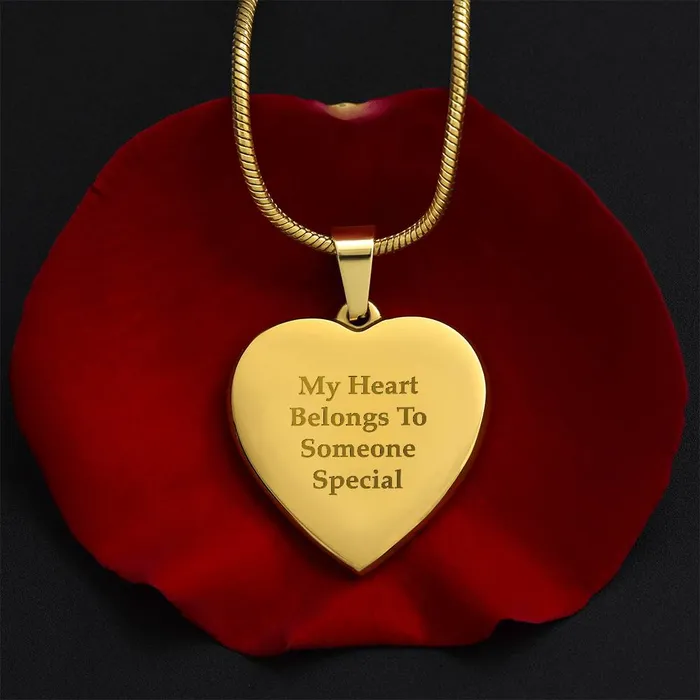 ShineOn Fulfillment Necklaces Engraved Heart Necklace