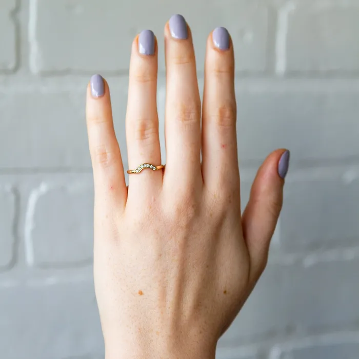 Small White Diamond Pav Arch Band Corey Egan Rings