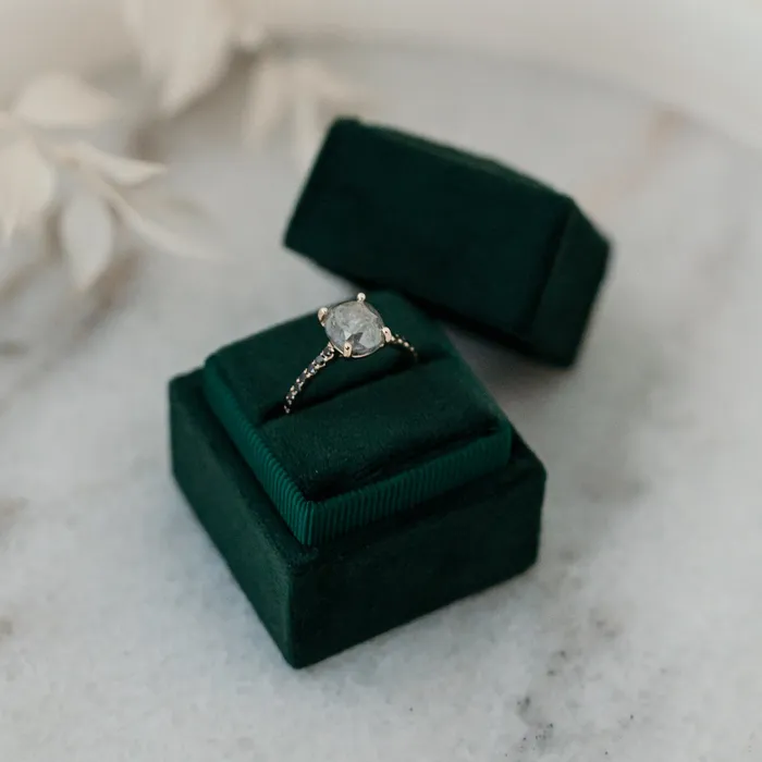 VENVS Rings The Celeste 14k White Size 975 Stone GA10 Rainforest Ring Box Custom Engraving 0