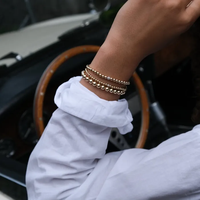 Vivien Frank Designs Bracelets Gold Bead Bracelet 14k