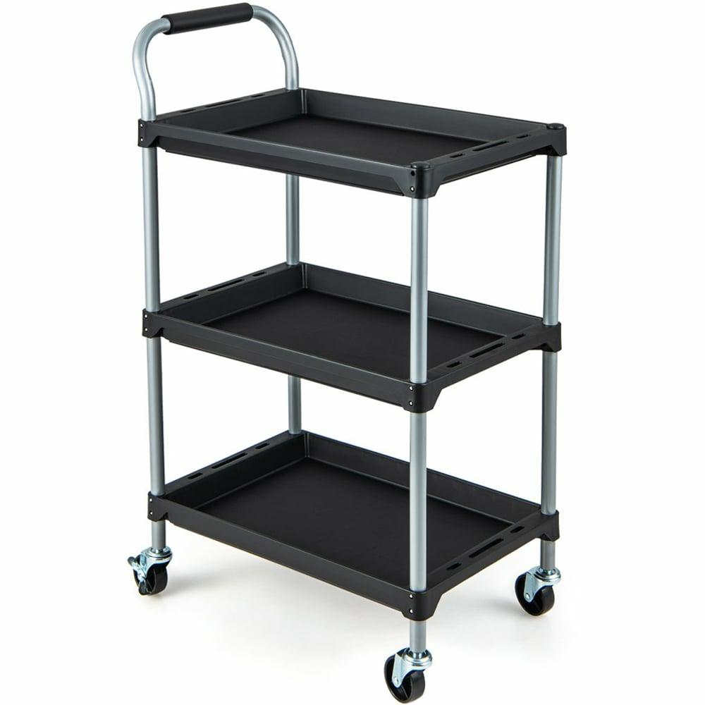 3 Shelf Black Utility Cart  |  Tool Storage Other Tools & Equipment Tool Storage