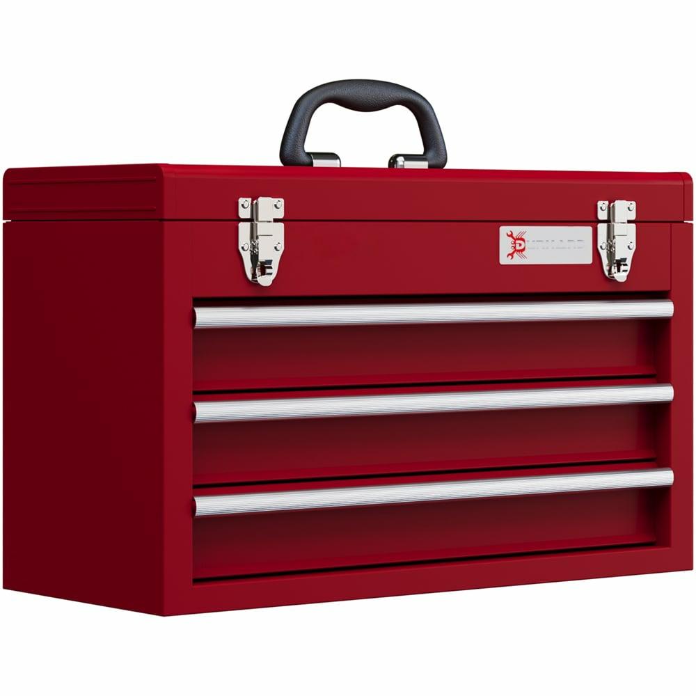 3 Drawer Red Lockable Metal Tool Chest  |  Tool Storage Other Tools & Equipment Tool Storage