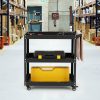 3 Shelf Black Rolling Service Trolley  |  Tool Storage Other Tools & Equipment Tool Storage