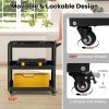 3 Shelf Black Rolling Service Trolley  |  Tool Storage Other Tools & Equipment Tool Storage